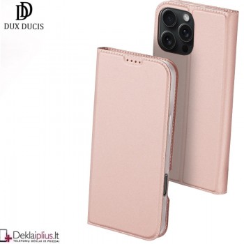 Dux Ducis Skin Pro dirbtinės odos dėklas - rausvas (Apple Iphone 16 Pro Max) Dux Ducis Skin Pro dirbtinės odos dėklas - rausvas (Apple Iphone 16 Pro Max)